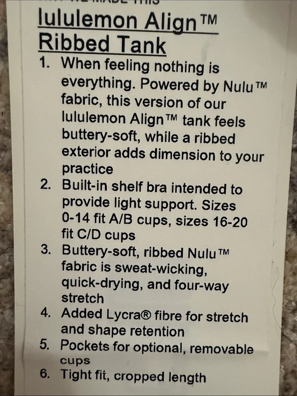 lululemon Align Ribbed Tank - Picture 4 of 4